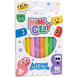 Пластилін класичний Strateg Mimi clay 10 кольорів українською мовою (30424)