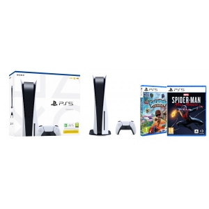 Ігрова приставка PlayStation 5 + PS5 Marvel`s Spider-Man: Miles Morales + PS5 Sackboy: A Big Adventure