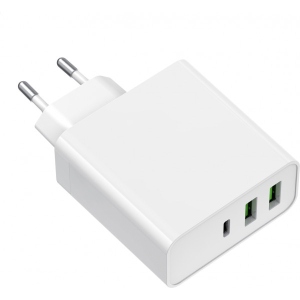 Мережевий зарядний пристрій Platinet Wall Charger 65W Type-C PD65W+USB2.4A (PLCUPD65W)