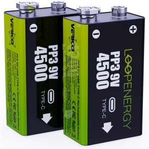 Акумулятор тип AA Verico Loop Energy 9V USB Type-C 500mAh Li-ion 2 шт. (1UDBT-A3WEB2-NN)