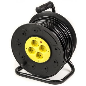 Подовжувач 220В PowerPlant 4 розетки 25m Black (PPRA16M25S4L)
