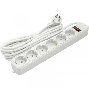 Мережевий фільтр PowerPlant JY-1057/5 (PPSA10M50S6) 6 розеток 5 м