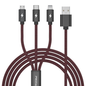 Кабель Proda PD-B65th 3 в 1 Lightning, Type-C, Micro USB 2А Red (PD-B65th-RD)