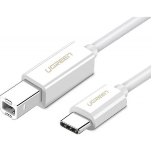 Перехідник UGREEN US241 USB-C 2.0 to USB-B 2.0 Print Cable 1m White (40560)