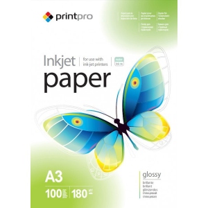 Фотопапір PrintPro 180g/m2, A3, 100 л. (PGE180100A3)