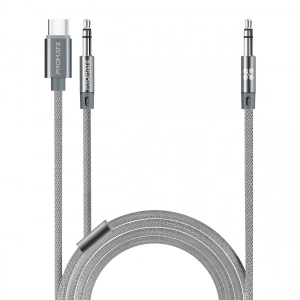 Перехідник Promate USB-C/3.5mm - 3.5 мм AUX (Auxlink-cm.Grey) в інтернет-магазині