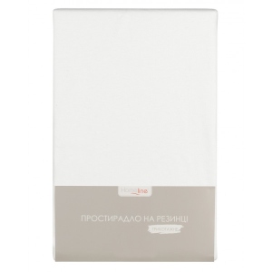 Простирадло двоспальне Home Line трикотажне на резинці білий 180х200 см (162606)