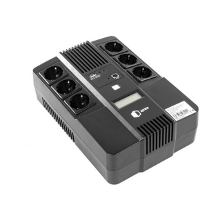 Джерело безперебійного живлення QUBE AIO 650, 650VA/360W, LCD, 6 x Schuko, RJ-45, USB (QBAIO650)