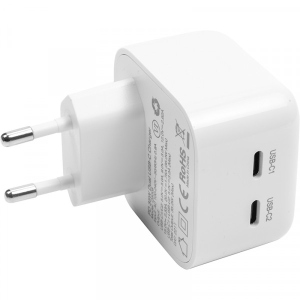 Мережевий зарядний пристрій Choetech 2x USB Type-C 35W PD3.0, Qc3.0 (Q5008)