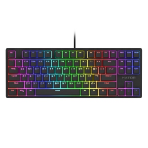 Клавіатура дротова ігрова Hator Rockfall 2 Mecha TKL Orange USB Black (HTK-720)