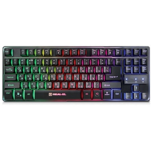 Клавіатура дротова ігрова REAL-EL 8710 TKL Backlit USB Black