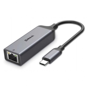 Перехідник USB-C - Ethernet LAN REAL-EL CE-150 USB Type-C-RJ45 Black (EL123110004) в Києві