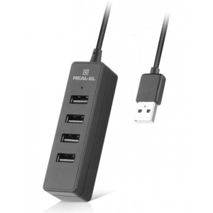 Хаб USB REAL-EL HQ-174 Black (EL123110006)