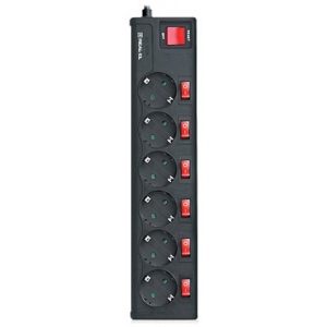 Мережевий фільтр REAL-EL RS-6 EXTRA (6 роз, 1,8 м), 10А