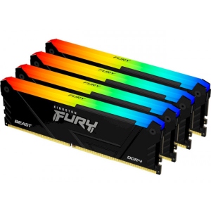 Память DDR Kingston Fury Beast RGB Black DDR4-3200 128GB (4x32GB) CL16-20-20 1.35V XMP (KF432C16BB2AK4/128)