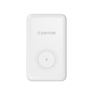 Батарея мобільна Canyon PB-1001 10000mAh 18W PD+QC 3.0+10W wireless White (CNS-CPB1001W)