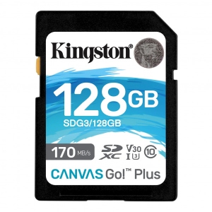 Карта пам'яті Kingston SDXC 128GB Canvas Go! Plus Class 10 UHS-I U3 V30 (SDG3/128GB)