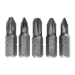 Біта для викрутки S&R PH1/2/3, PZ1/2 x 25 мм 5 шт. (251025005)
