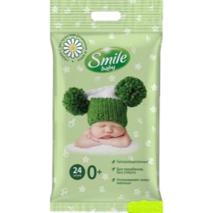 Вологі серветки для немовлят Smile Baby Экстракт ромашки и алоэ, 24 шт. (42106364)
