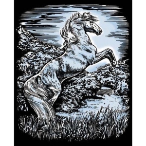 Гравюра (скрапбукінг) Sequin Artfoil Жеребець Silver (SA1033)