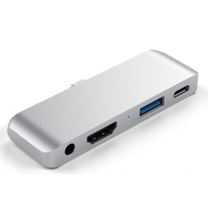 Хаб USB Satechi Aluminum Type-C Mobile Pro Hub Silver (ST-TCMPHS) в Києві