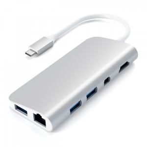 асортимент Хаб USB Satechi Aluminum Type-C Multimedia Adapter Silver (ST-TCMM8PAS)