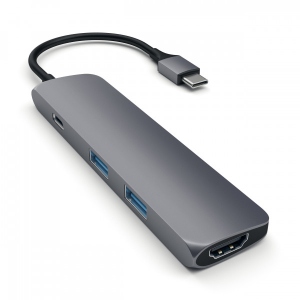 Хаб USB Satechi Aluminum Type-C Slim Multi-Port Adapter 4K Space Gray (ST-CMAM) офіційний сайт