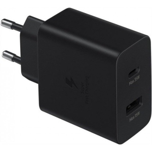 Мережевий зарядний пристрій Samsung 35W Charger Duo USB-C+USB Black (EP-TA220NBEGRU)