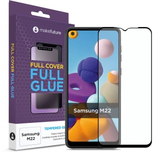 Захисне скло для смартфона MakeFuture Full Cover Full Glue Samsung M22 (MGF-SM22)