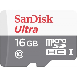 Карта пам'яті SanDisk microSDHC 16GB Ultra C10 + SD adapter (SDSQUNS-016G-GN3MA)