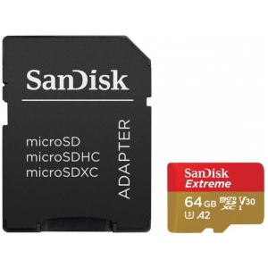 Карта пам'яті SanDisk Extreme A2 microSDXC 64GB V30 UHS-I U3 (SDSQXA2-064G-GN6AA) в інтернет-магазині