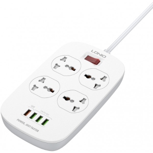 Мережевий фільтр Ldnio 4 р 4 USB + 1 QC 3.0 3.4 A 2 m White (SC4407Q) Київ