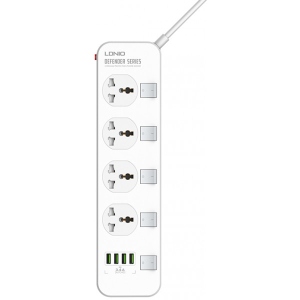 Мережевий фільтр Ldnio 4 р 4 USB 2 m White (SC4408)