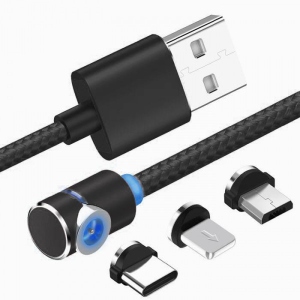 Кабель XOKO SC-370 Magneto Game Black 3 в 1 - Lightning, Micro USB, Type-C 1m (SC-370MGNT-BK)