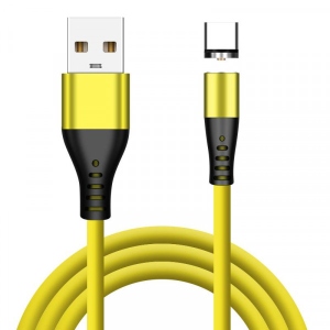 Кабель XOKO SC-400 Magneto Liquid Silicone Yellow, 3 в 1 - Lightning, Micro USB, Type-C 1m (SC-400MGNT-YL)