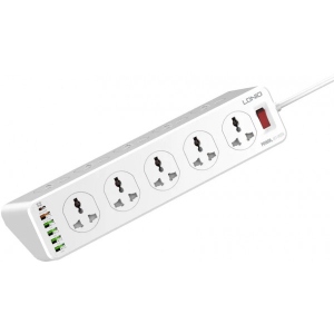 Мережевий фільтр Ldnio 10 р 5 USB + 1 Type-C 2 m White (SC10610)