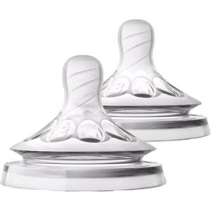 Середній потік соска дитяча силіконова Philips Avent Natural, від 3 міс., Середній потік, 2 шт. (SCF043/27)