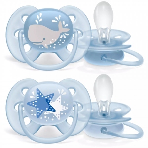 Ортодонтична пустушка Philips Avent Ультрам'яка для хлопчиків, 6-18 міс., 2 шт. (SCF223/03)