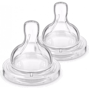 Великий потік соска дитяча силіконова Philips Avent Anti-colic 4+ Швидкий потік, 2 шт. (SCF634/27)
