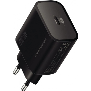 Мережевий зарядний пристрій Promate Powerport-20pd.black