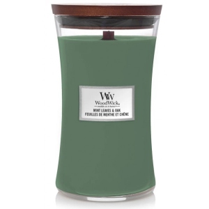 Свічка скло Woodwick Large Mint Leaves & Oak (Листя М'яти та Дуб) 609г (1721687E)