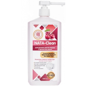 Засіб для ручного миття посуду NATA-Clean з ароматом вишні 1000 мл (4823112601035)