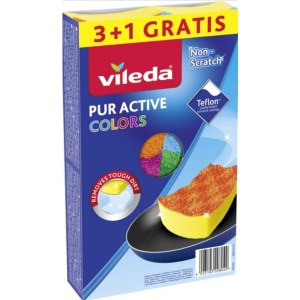 Набір губок поролонових для миття посуду Vileda PurActive Color 4 шт. (4023103208049)