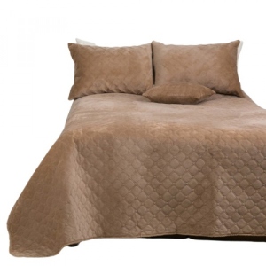 Покривало двоспальне ТЕП Velour 220х240 см Золотий беж/Ромб круглий (4-00517_22472)