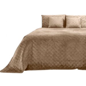 Покривало двоспальне ТЕП Velour 240x260 см Капучіно/Ромб круглий (4-00518_22386)