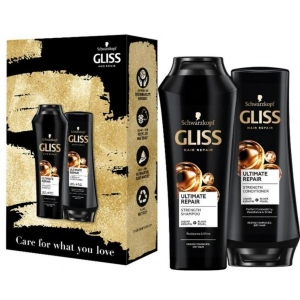 Подарунковий набір для догляду за волоссям GLISS Care with Ultimate Repair Зміцнюючий шампунь 250мл+Бальзам 200мл
