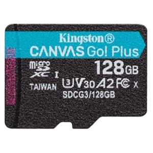 Карта пам'яті Kingston microSDXC 128GB C10 UHS-I U3 A2 Canvas Go Plus (SDCG3/128GBSP)