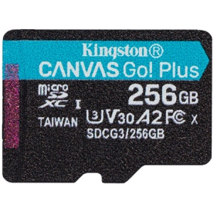 Карта пам'яті Kingston MicroSDXC 256GB Canvas Go Plus Сlass 10 A2 U3 V30 (SDCG3/256GBSP)