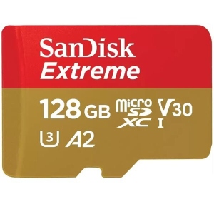 Карта пам'яті SanDisk microSD 128GB C10 UHS-I U3 R190/W90MB/s Extreme V30+SD (SDSQXAA-128G-GN6MA)