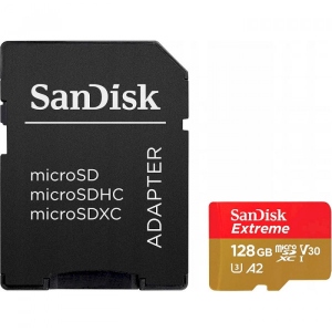 Карта пам'яті SanDisk Extreme microSDXC 128GB + SD Adapter + 1 year Rescue Pro Deluxe(SDSQXAA-128G-GN6AA)
